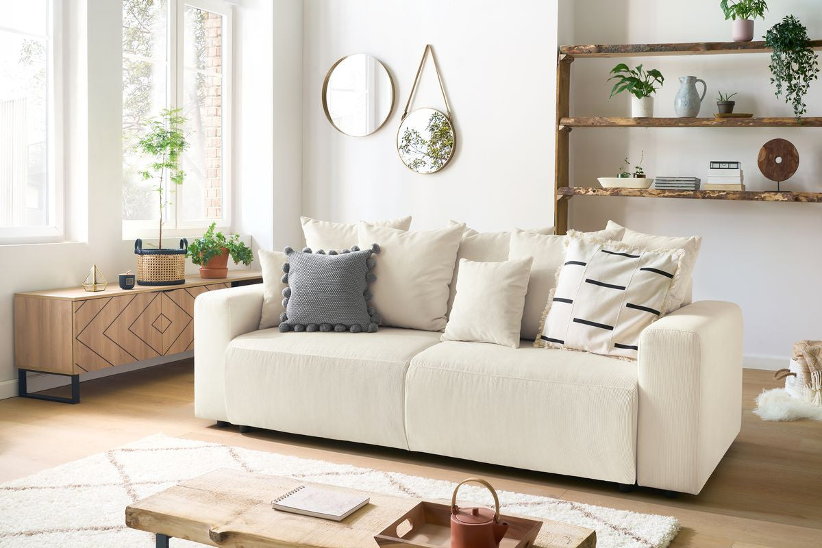Sofa rozkładana z pojemnikiem ENVY sztruks