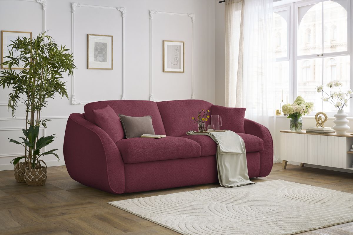 Sofa rozkładana CEZANNE z systemem włoskim tkanina bukla