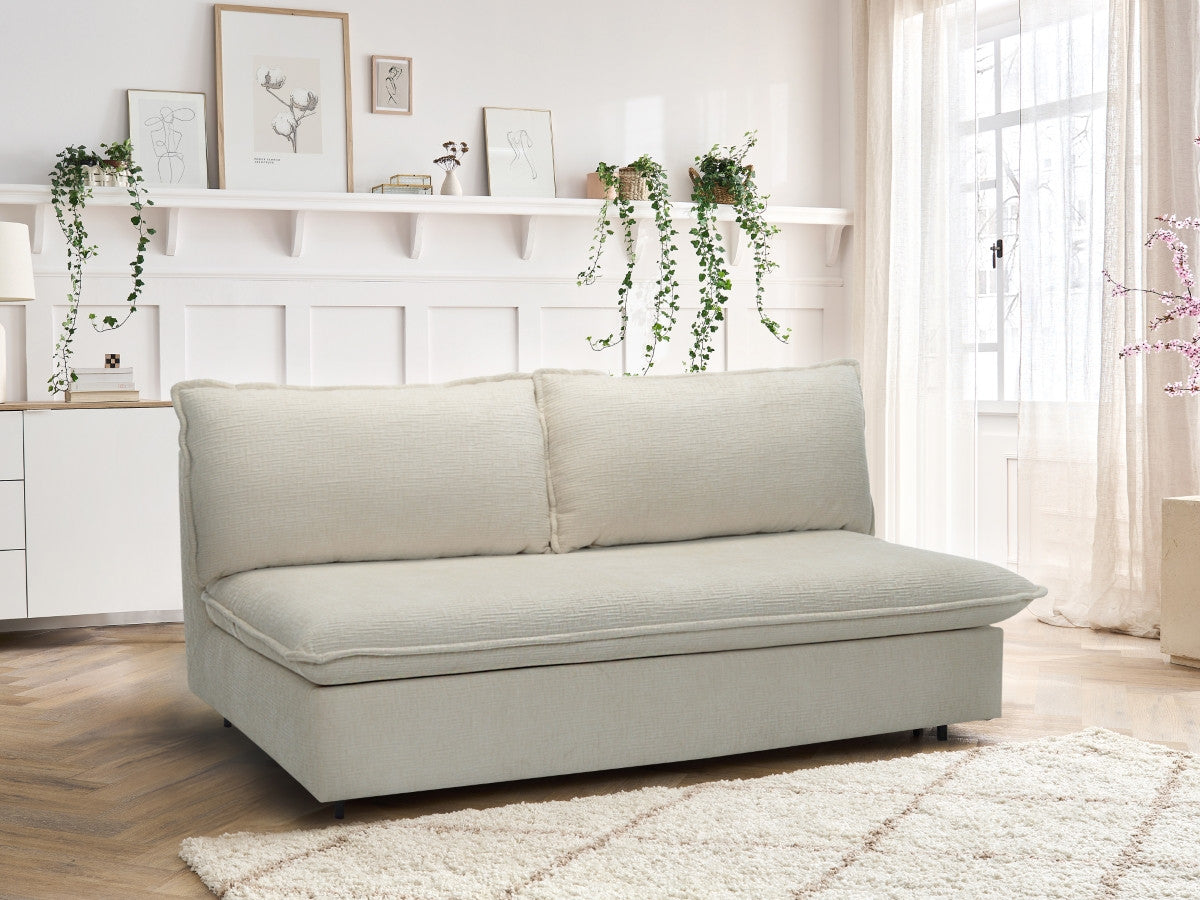 Rozkładana sofa prosta z systemem szybkiego rozkładania ISADORA tkanina strukturalna