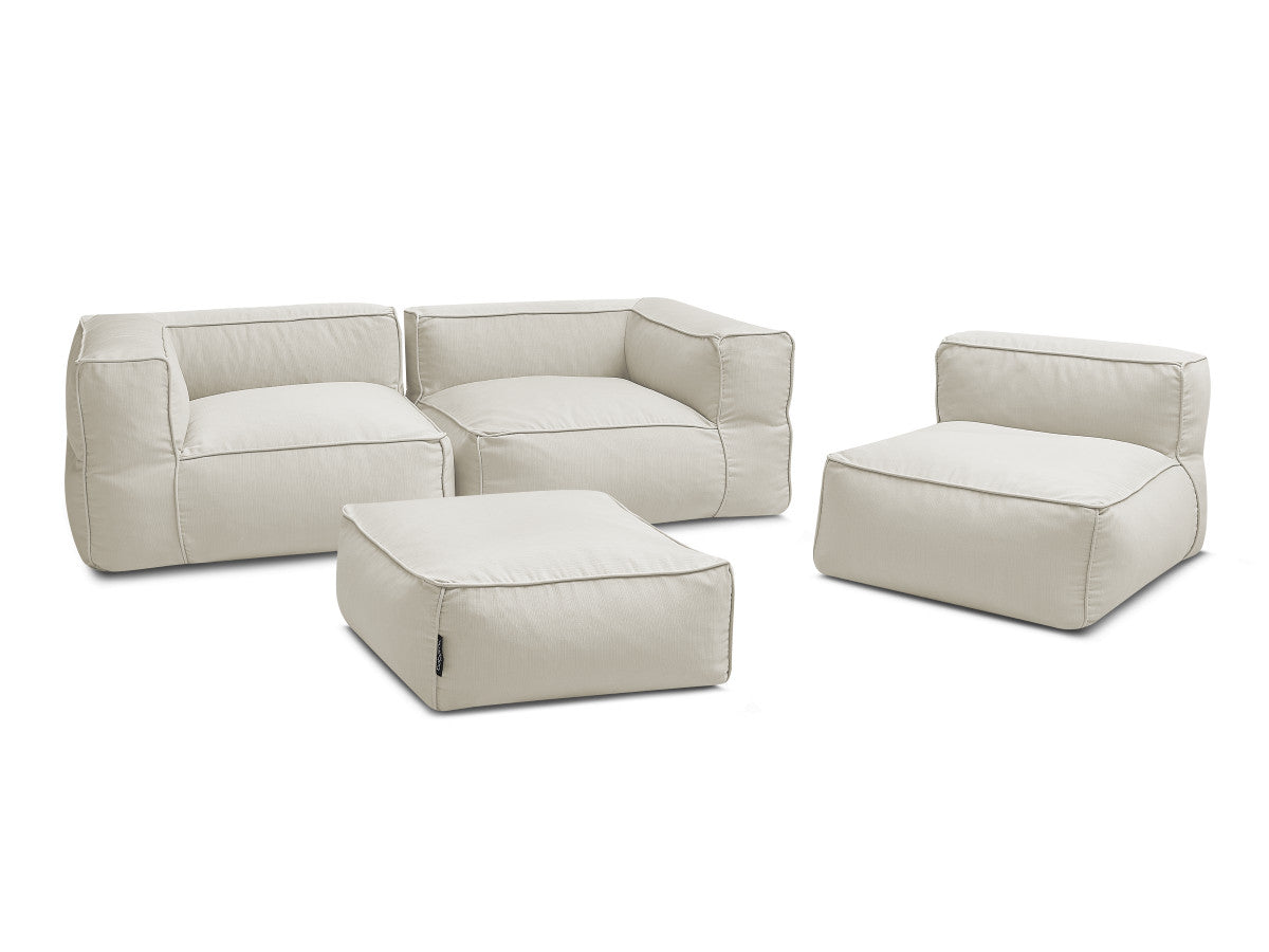 Sofa ogrodowa modułowa GIULIA z pokrowcem ochronnym, 2 modułami narożnymimimi, 1 Moduł 1-osobowymi i 1 pufą