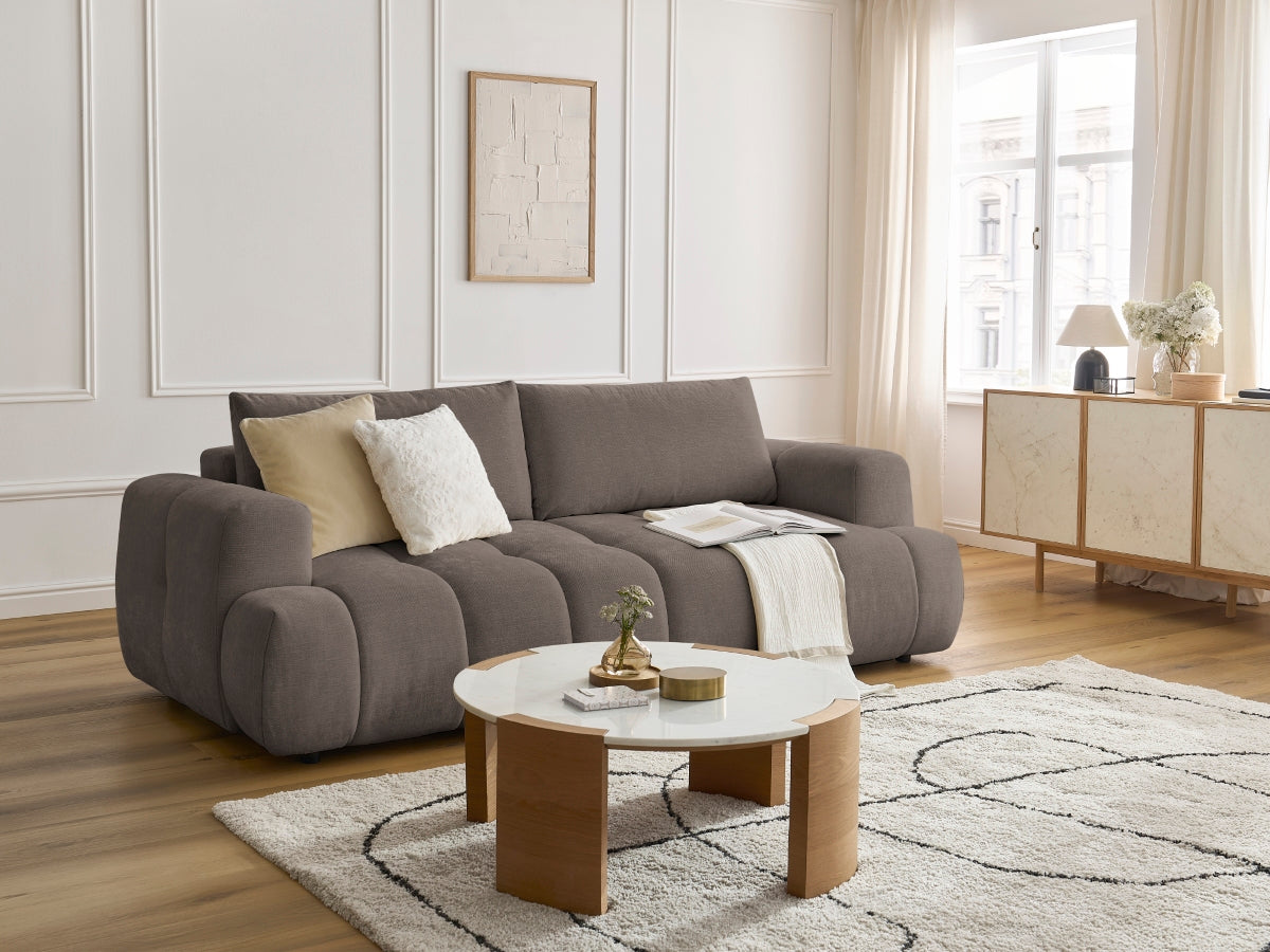 Sofa rozkładana 3-osobowa FUJI gładka tkanina