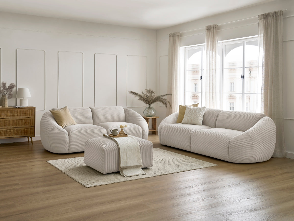 Zestaw Sofa nierozkładany 3+2-osobowymi TINA sztruks z pufą