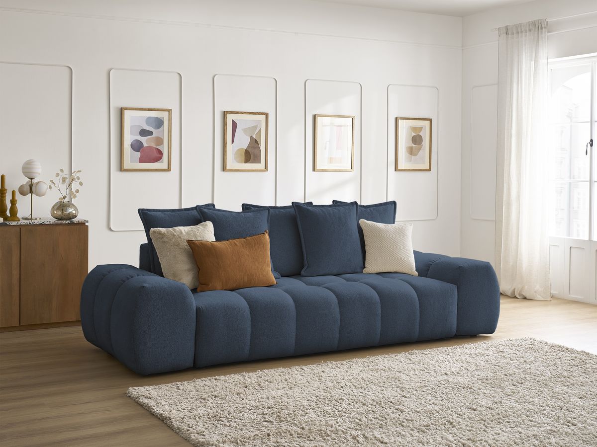 Sofa rozkładana z pojemnikiem EVEREST tkanina melanżowa