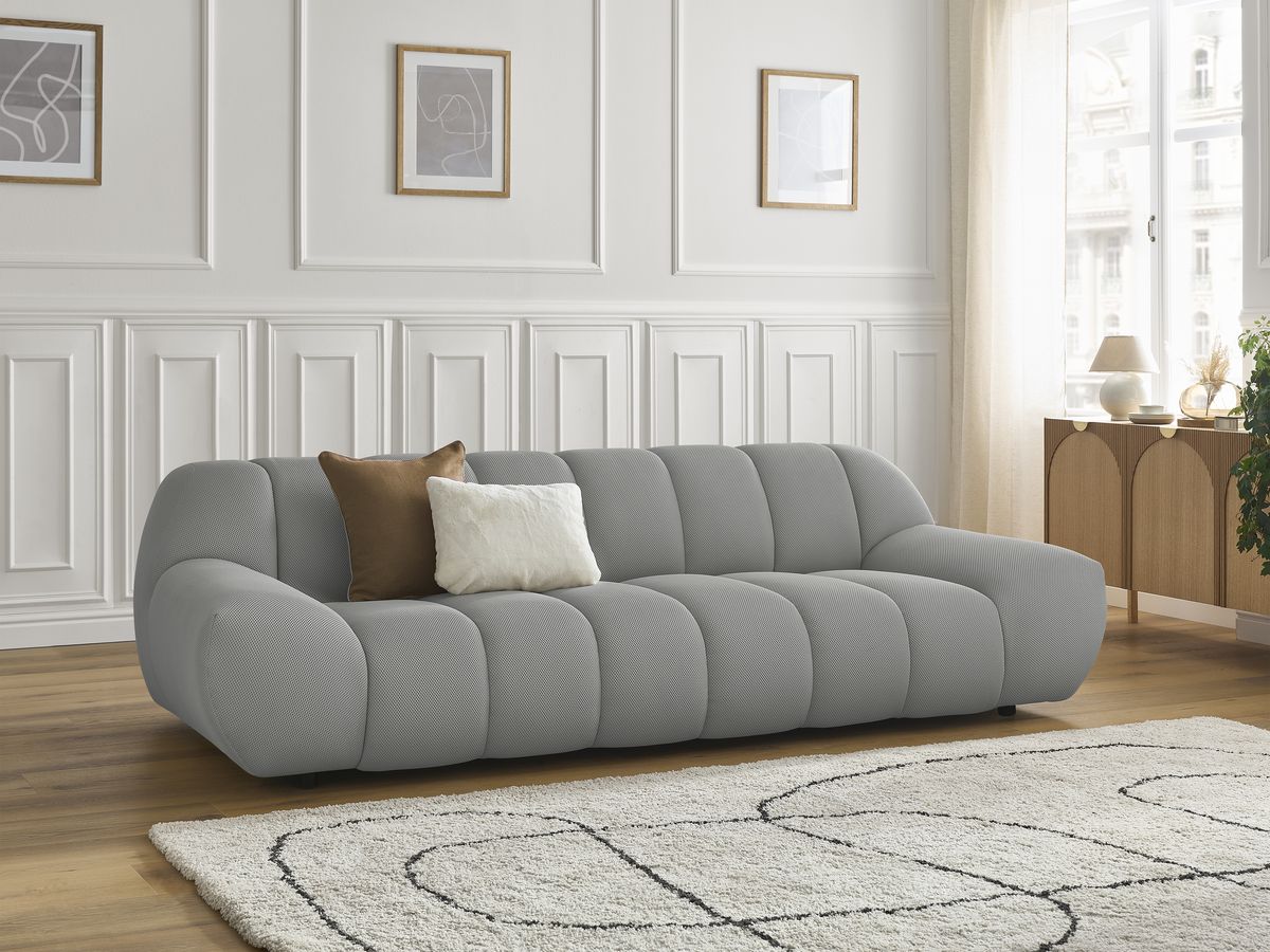 Sofa prosta 3-osobowa nierozkładana HAYDEN tkanina mesh