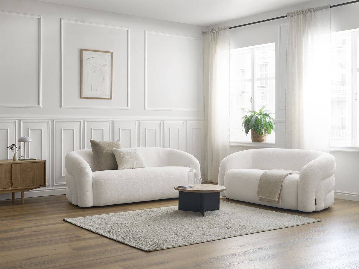 Zestaw Sofa nierozkładany 3+2-osobowymi ELINA tkanina bukla