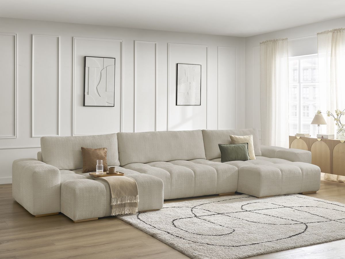 Narożnik panoramiczny nierozkładany ANAKIN tkanina strukturalna