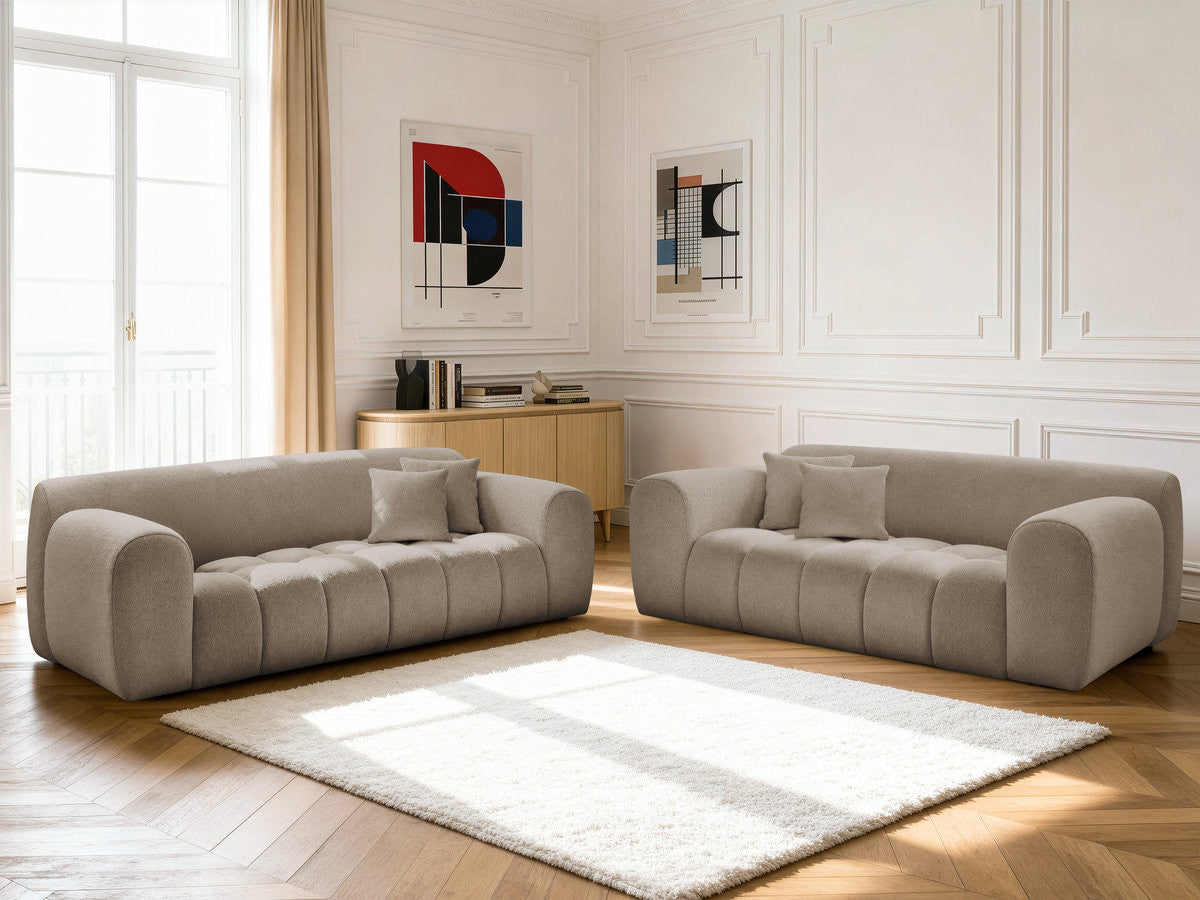 Zestaw Sofa nierozkładany 3+2-osobowymi MELISSE tkanina melanżowa