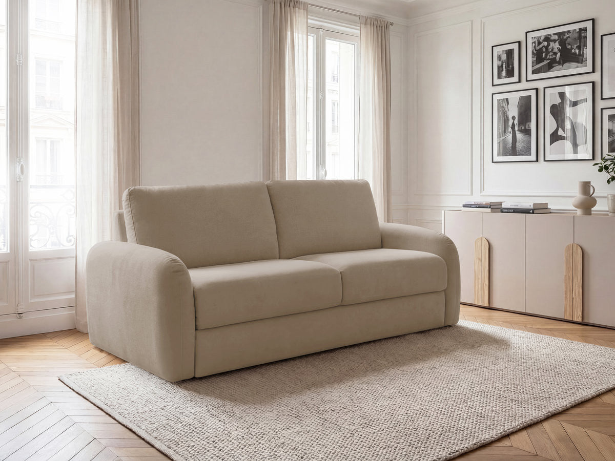Sofa rozkładana KENAN z systemem włoskim gładka tkanina