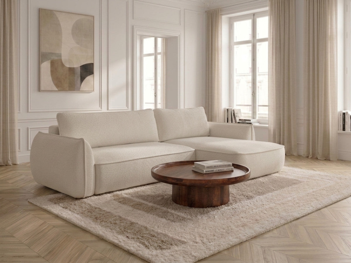 Sofa narożna rozkładana uniwersalna ESMEE z tkaniny chenille