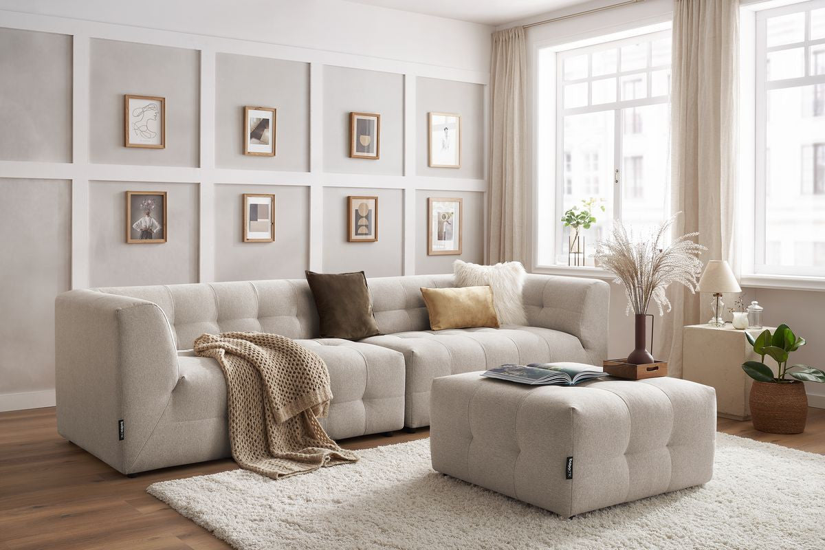 Sofa modułowa 4-osobowa nierozkładana KLEBER z pufem
