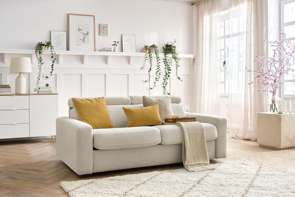 Sofa rozkładana MONACO z systemem włoskim gładka tkanina