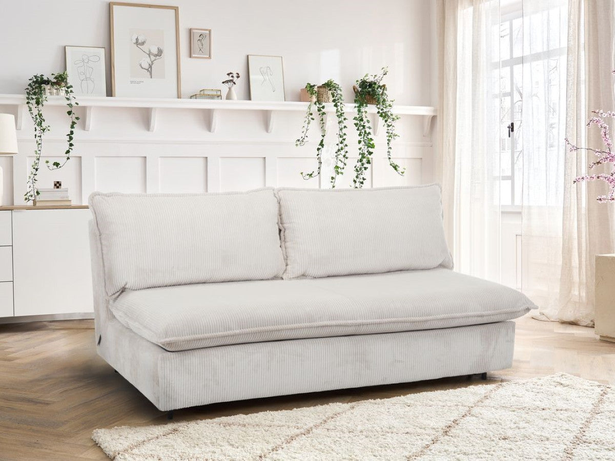 Rozkładana sofa prosta z systemem szybkiego rozkładania ISADORA sztruks