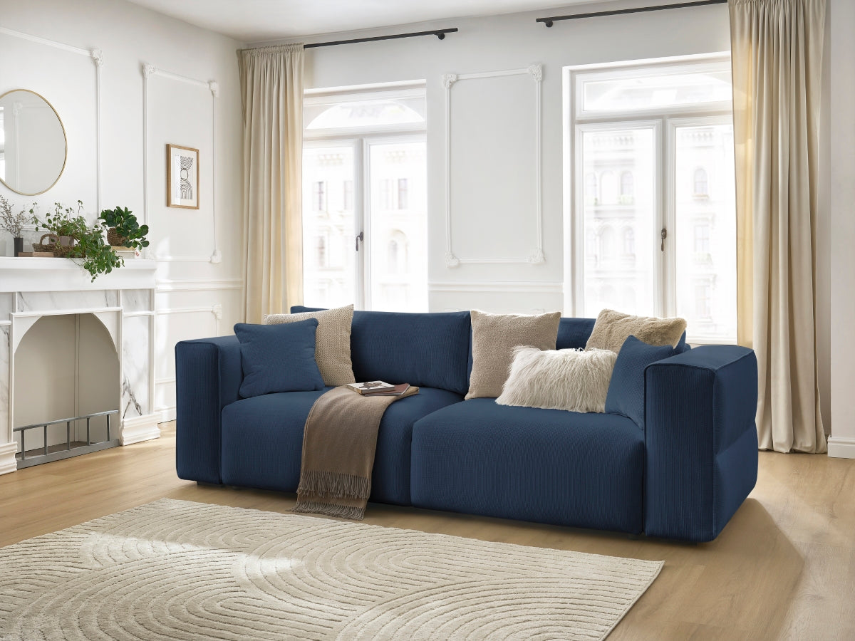 Sofa rozkładana z pojemnikiem EZECHIEL tkanina melanżowa