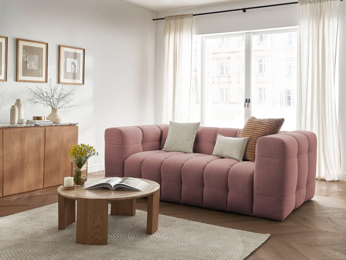 Sofa rozkładana z systemem włoskim 3-osobowa CLOUD gładka tkanina