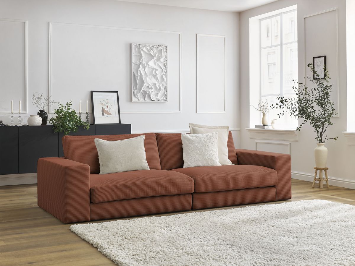 Sofa kompaktowa 3-osobowa nierozkładana LEONARD sztruks