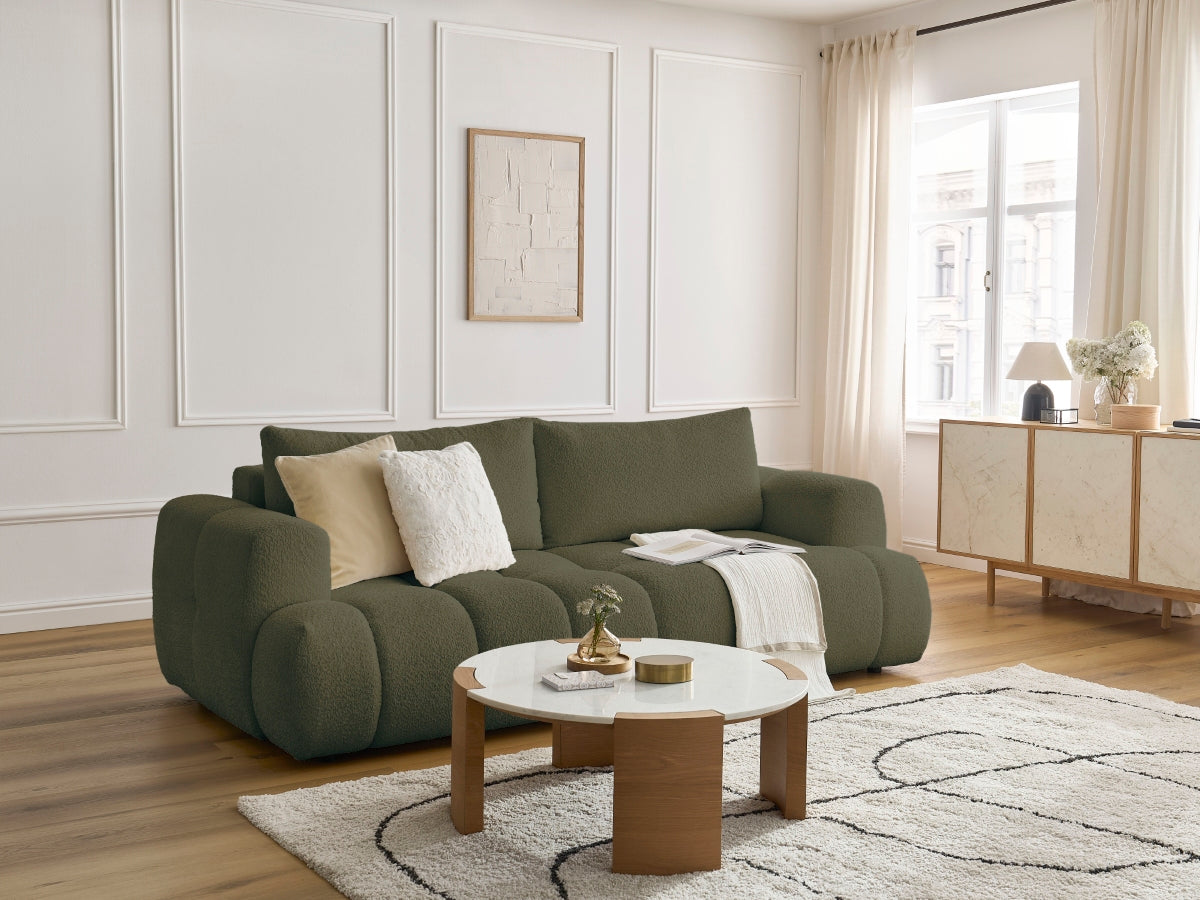 Sofa rozkładana 3-osobowa FUJI tkanina bukla