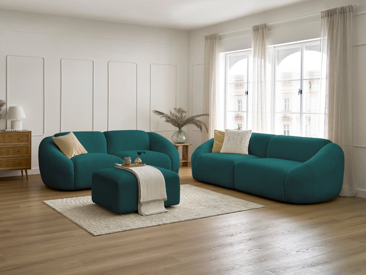 Zestaw Sofa nierozkładany 3+2-osobowymi TINA tkanina bukla z pufą
