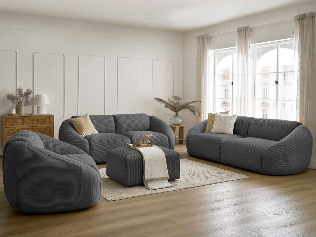 Zestaw Sofa nierozkładany 3+2-osobowymi + Fotel TINA sztruks z pufą