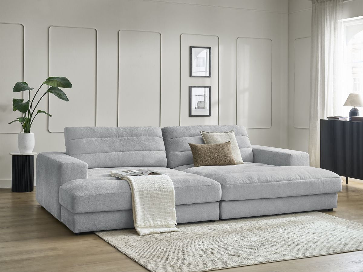 Sofa nierozkładana 4-osobowa SIERRA z głębokim siedziskiem tkanina strukturalna