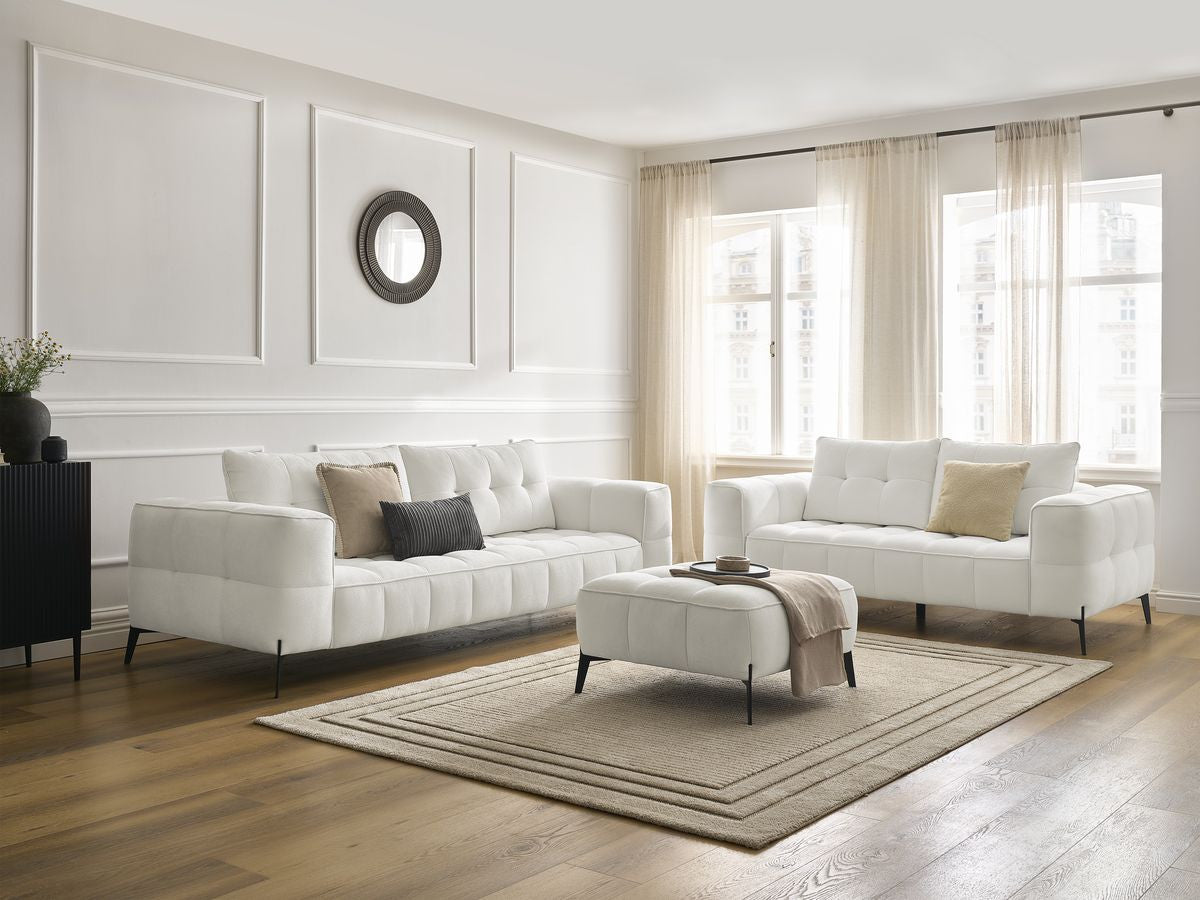 Zestaw Sofa nierozkładany 3+2-osobowymi ANIS tkanina strukturalna z pufą
