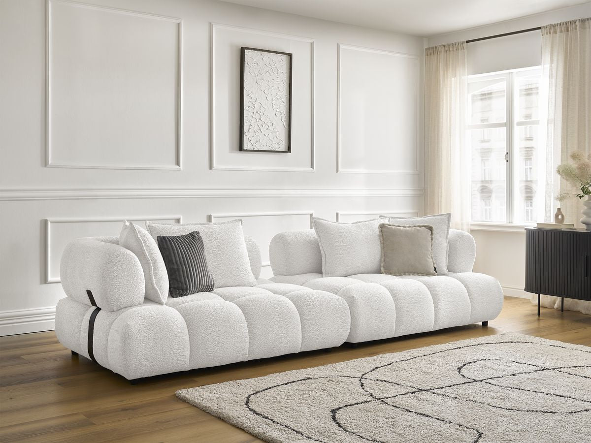 Sofa nierozkładana 4-osobowa ALYA tkanina bukla