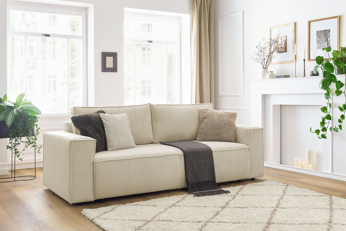 Sofa rozkładana z pojemnikiem NIHAD sztruks