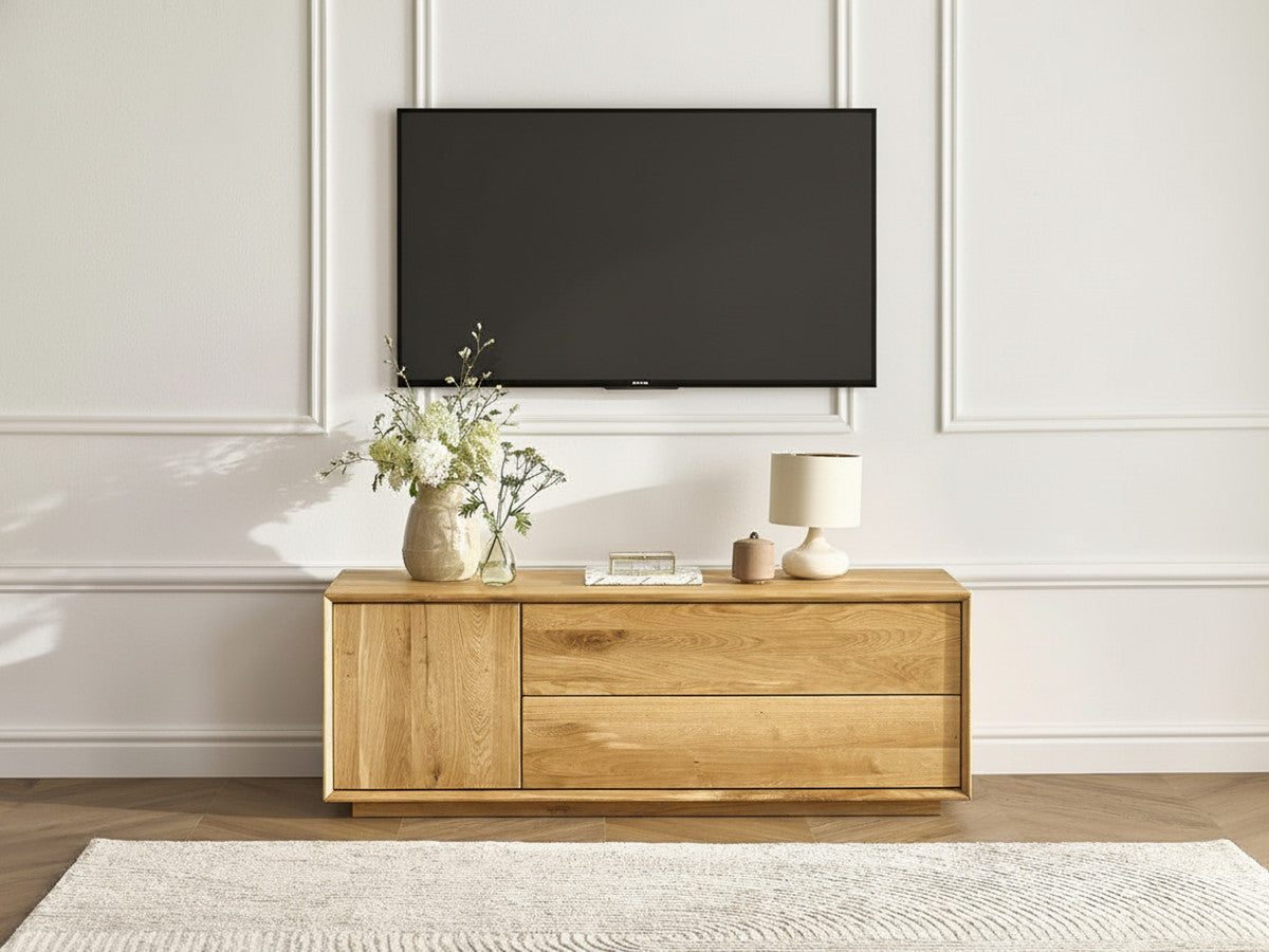 Szafka RTV 1 drzwi 137 cm VICTORIA lity dąb